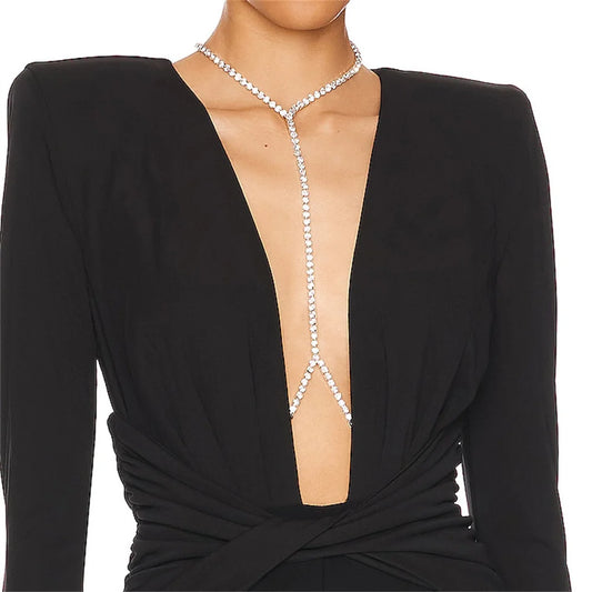 Rhinestone Body Chain Bra Necklace
