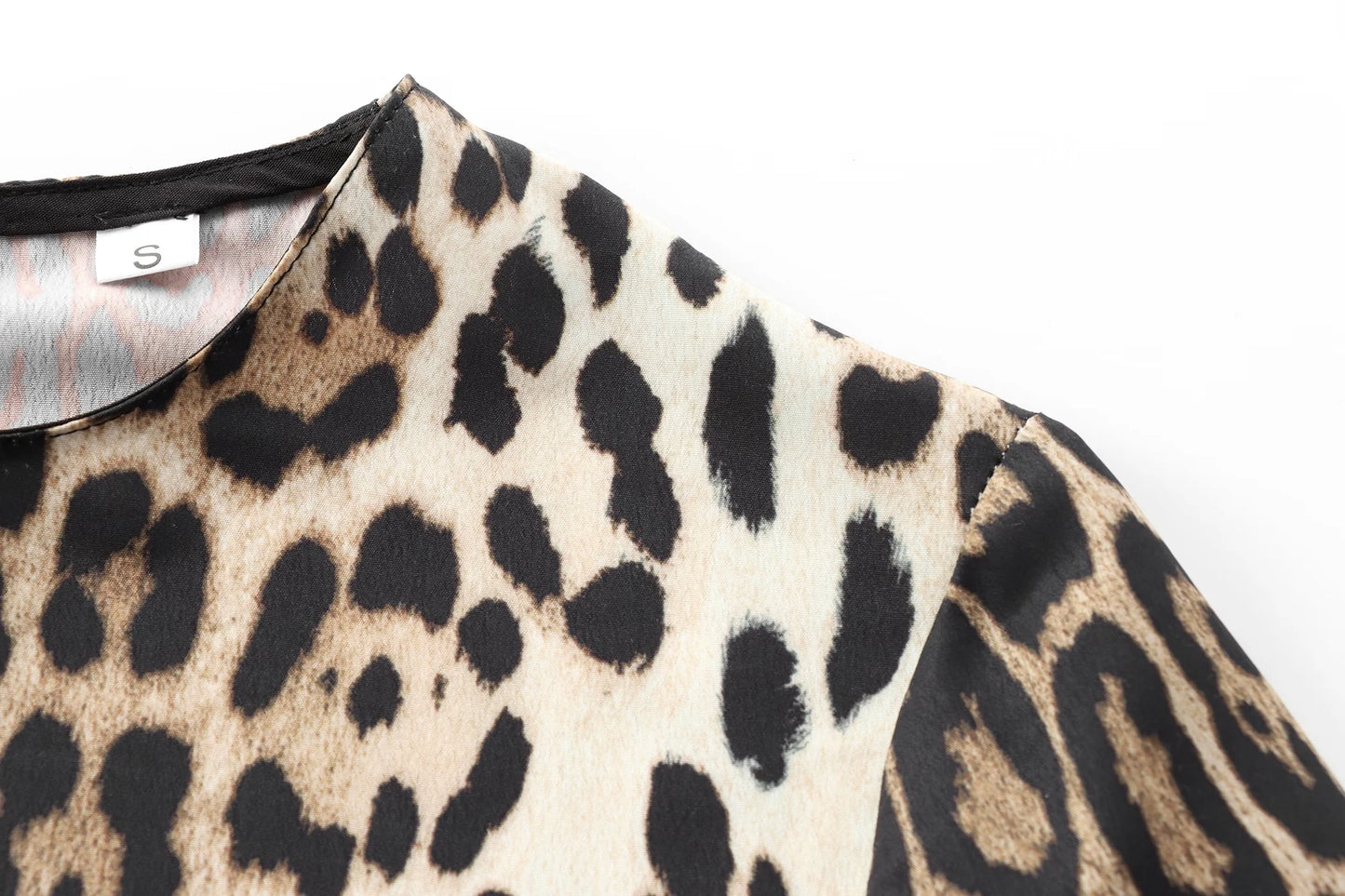 Dresses for Women Summer Dress Woman leopard print Midi Shirt Style Short Sleeved Dress