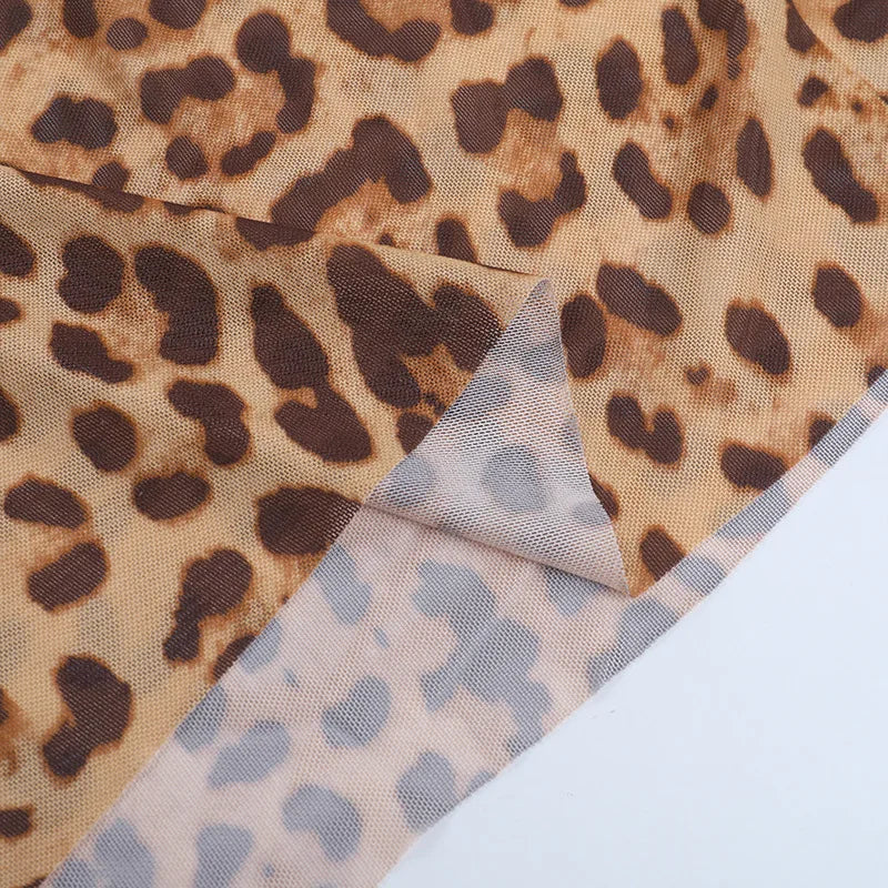 Women Leopard Print Bodycon Maxi Dress Hollow Out Cross Halter Lace Up Backless Drawstring Split Holiday Party Long Dress