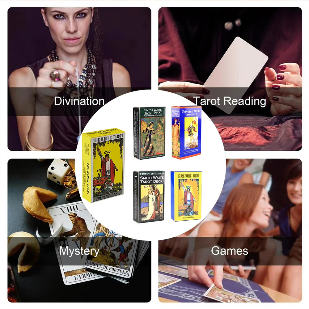 Classic The Rider Waite Tarots With Divination Personal Use Tarot Deck Full English Spanish Version Oracles Deck for Board Game
