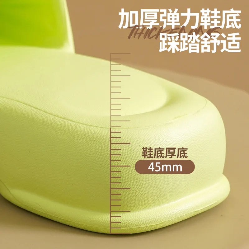 Summer Slippers High-heeled Home Non Slip Sandals Breathable Basic Bathroom Soft Indoor Beach Casual Flip Flops