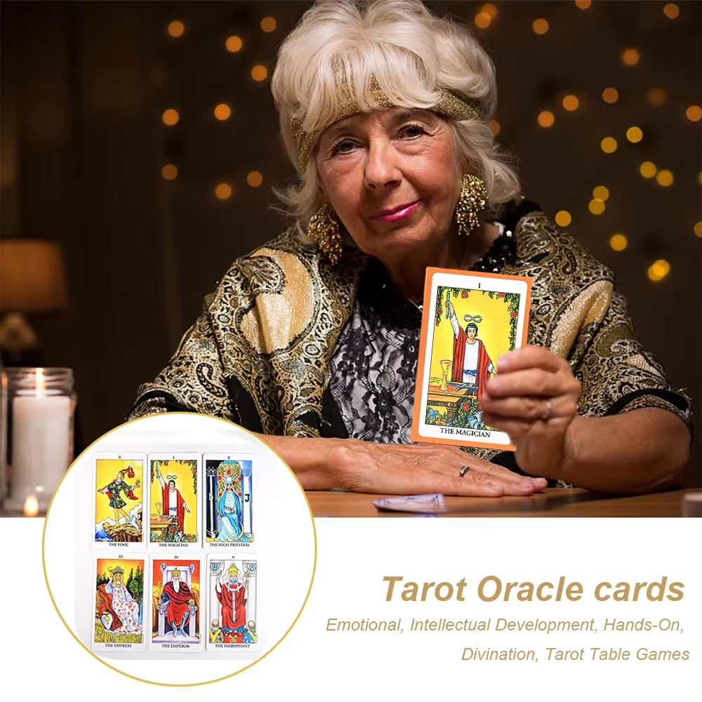 Classic The Rider Waite Tarots With Divination Personal Use Tarot Deck Full English Spanish Version Oracles Deck for Board Game