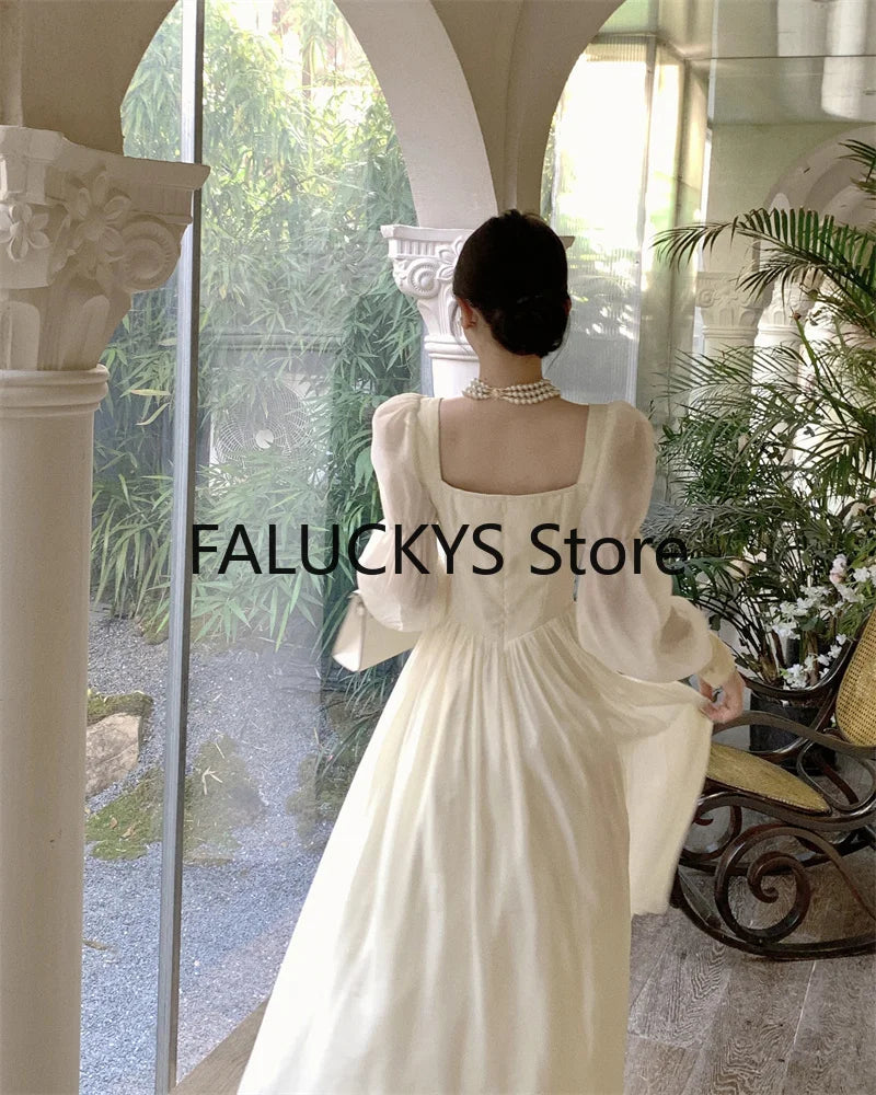 MFrench Elegant Fairy Long Dresses Party Vestidos