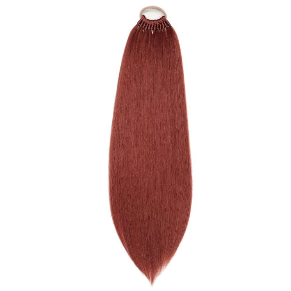 24 32 Inch Straight Ponytail With Elastic Band Synthetic Ponytail Extension Wrap Around Heat Resistant Pony Tail for Women