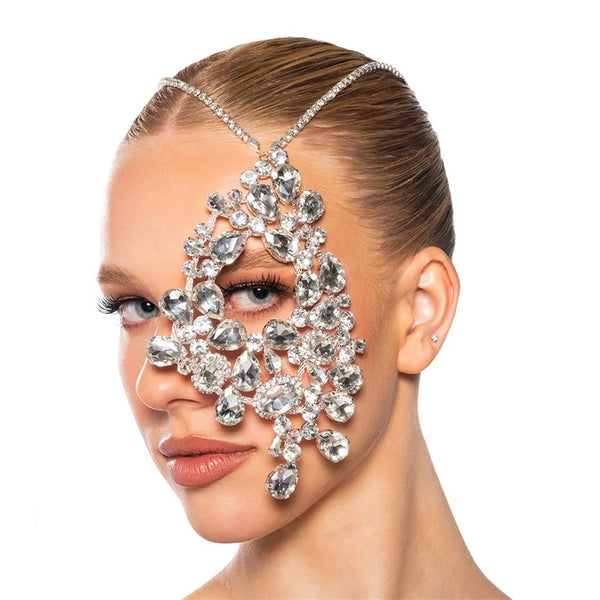 Luxury Geometric Crystal Half Face Mask Rhinestone