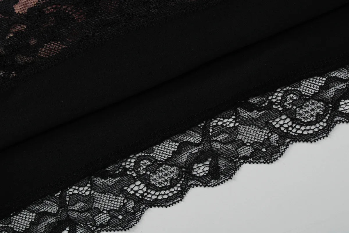 Lace Leopard Print Patchwork Bodycon Dress