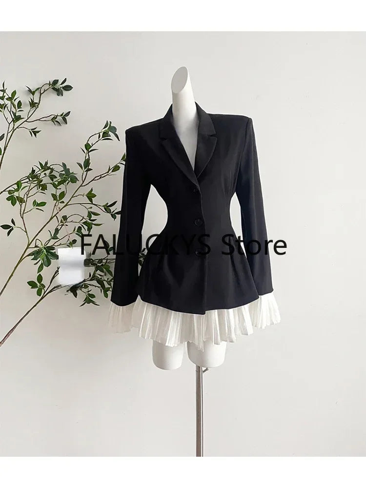 Formal Blazer Lapel Collar Autumn Winter Single Breasted Suit Jacket