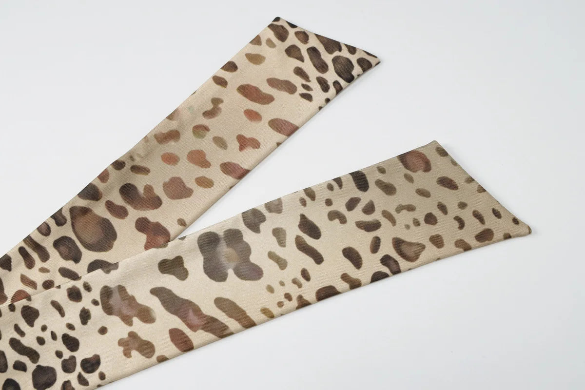 Halter Leopard Backless Maxi Dress Women Long Dresses