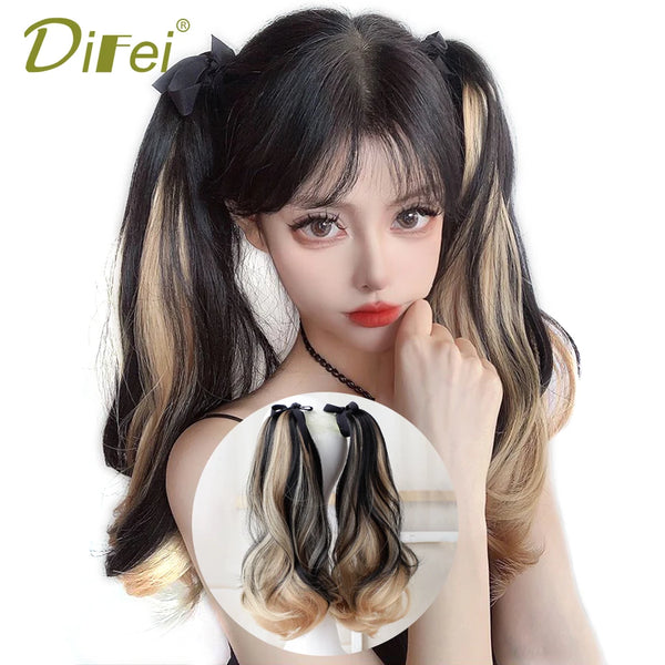 20'' Synthetic Ponytail Hair Pieces Long Wavy Clip In Ponytail Hair Extension Heat Resistant Pony Tail Fake Hair Double Ponytail