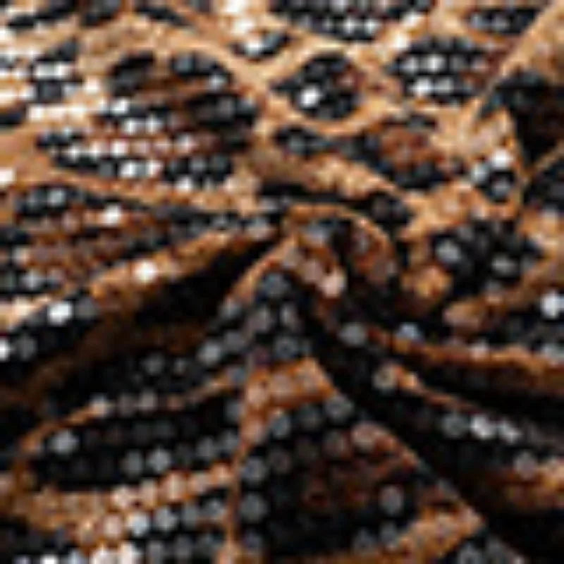 Leopard Sequin Backless Halter Short Dress