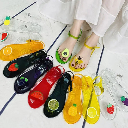 Transparent PVC Fruit Decoration Sandals