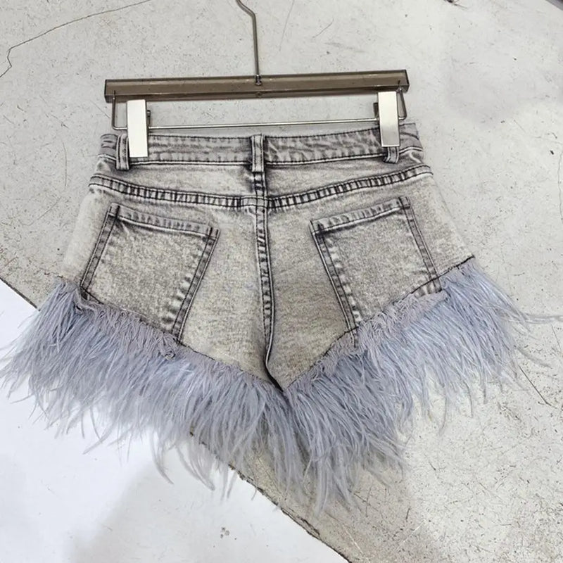 Feather Denim Jean Short