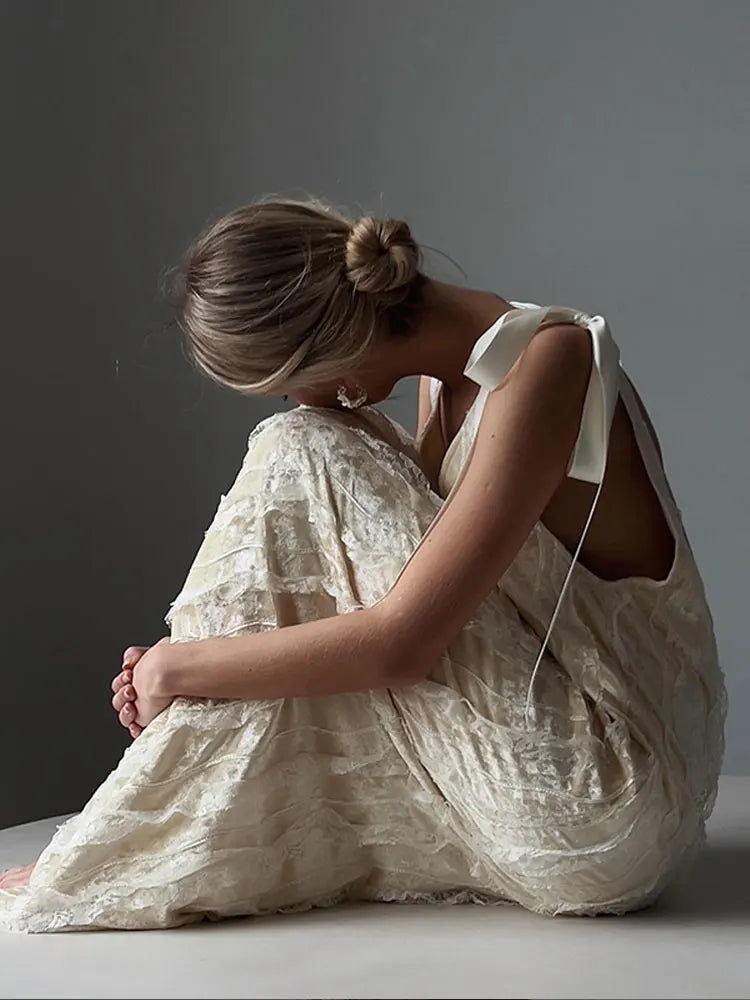 Lace Up Maxi Dress