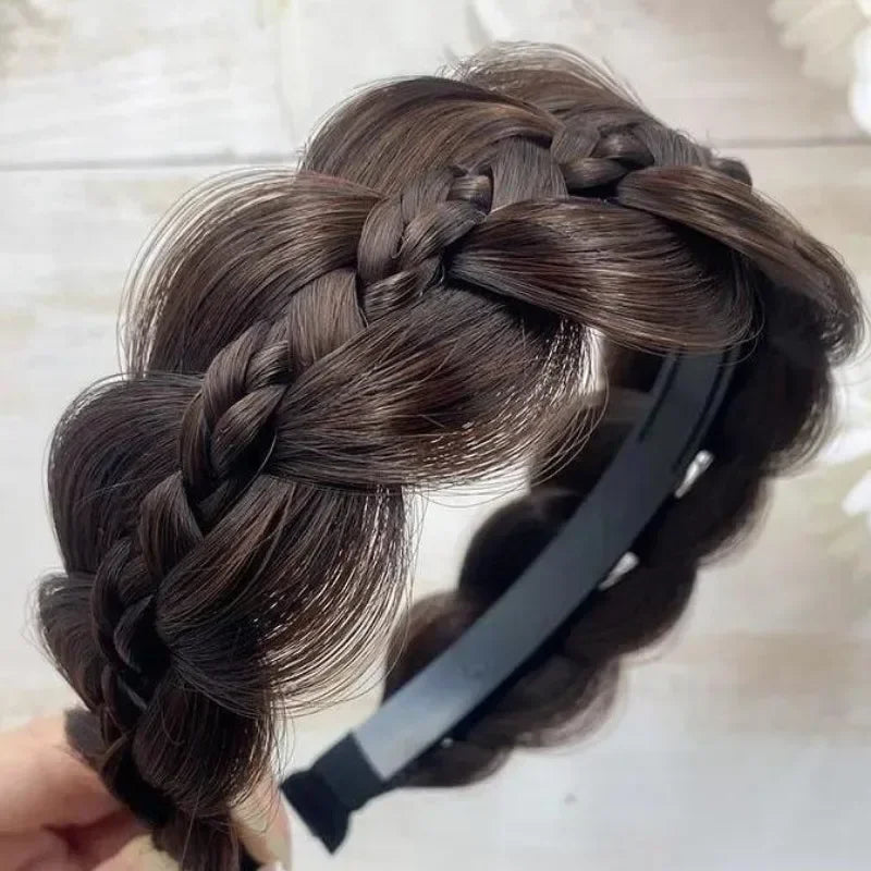 1pc Wig Twist Headbands for Women Wide Fishbone Braids Hairbands Handmade Headwear Accessories