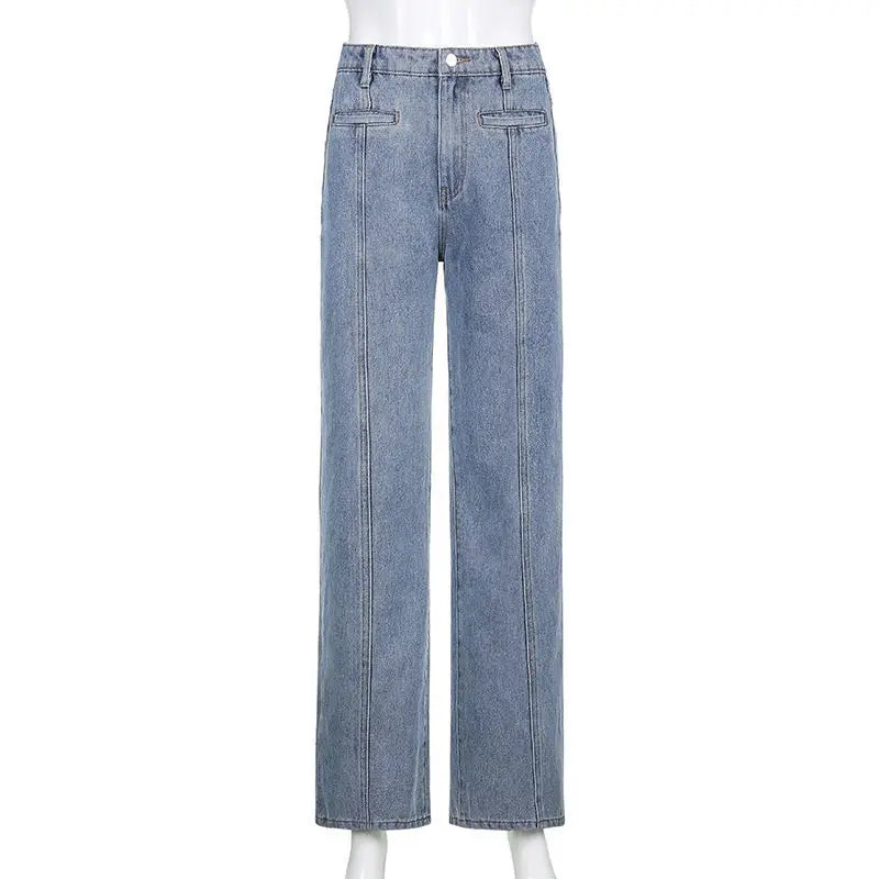Straight Jeans Retro 5ive-pointed Star European and American style Denim Pants