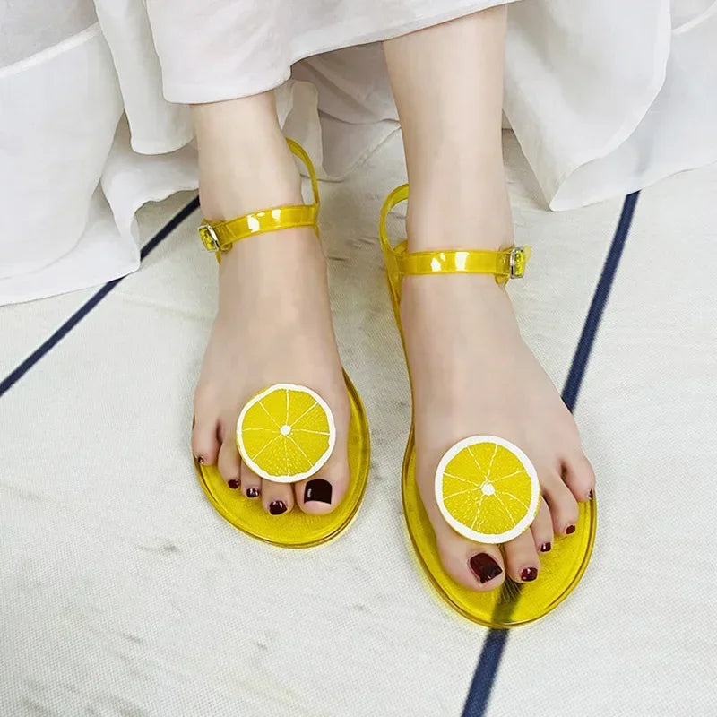 Transparent PVC Fruit Decoration Sandals