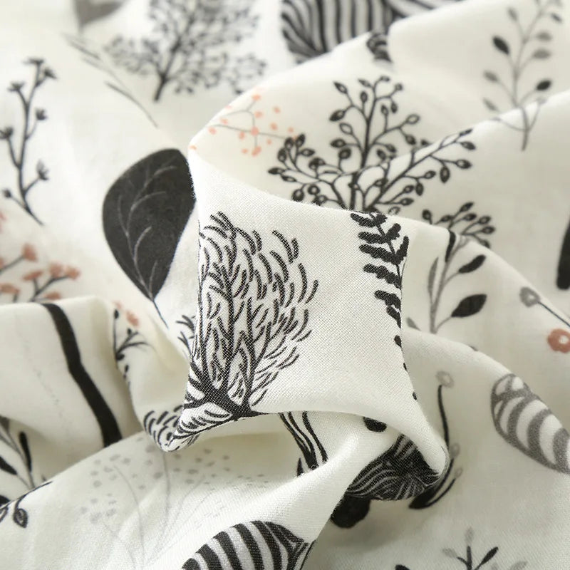 Zebra Print Pajamas for Women Turn-down Collar Lace Cuffs Long-sleeved  Trousers Loose Loungewear Cotton Double-layer Set