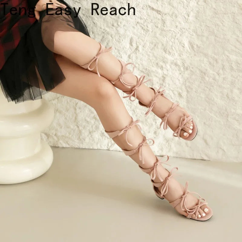 Women's Lace-up Bow Sandals