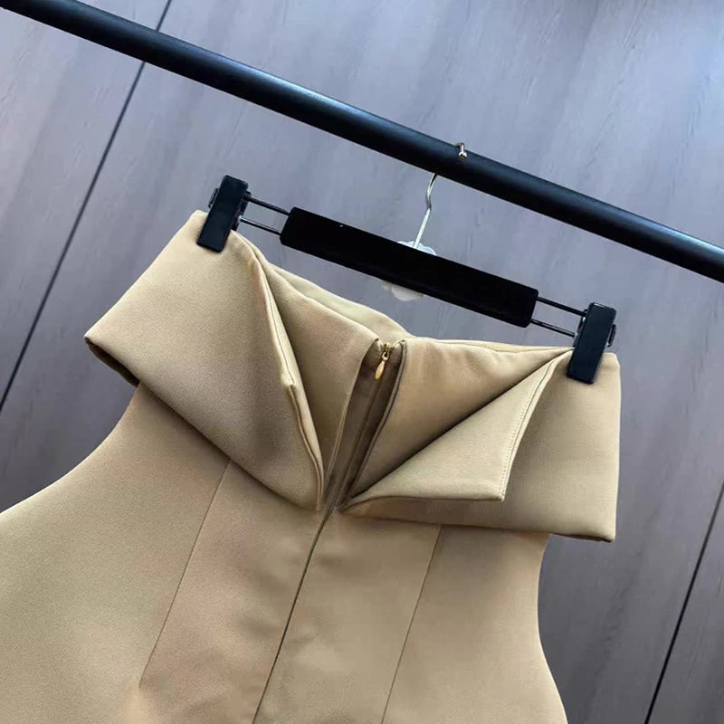 Spring New Arrival Fashion 3D Sleeveless Strapless Dresses For Women Trendy Temperament Dress