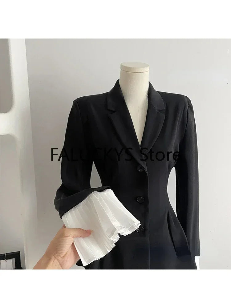 Formal Blazer Lapel Collar Autumn Winter Single Breasted Suit Jacket