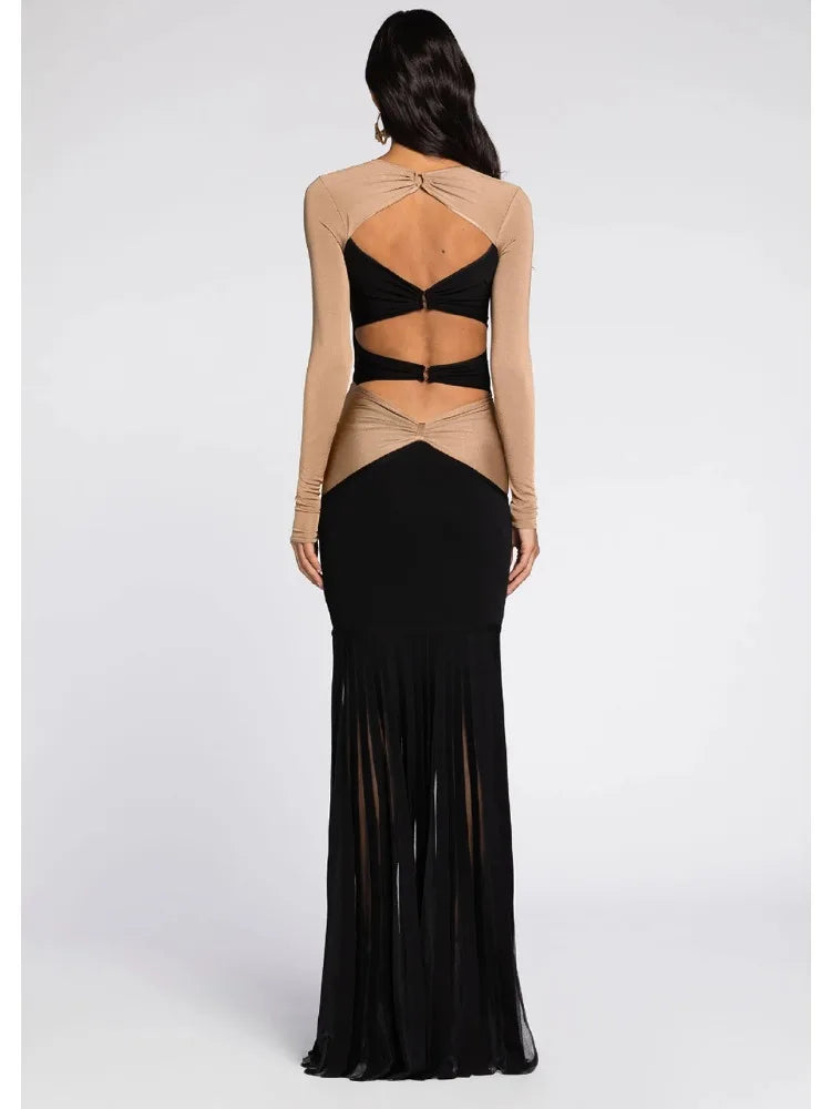 Hollow out Beautiful Pineapple Pin Design High Split Mermaid Dress Celebration Party Evening Dress