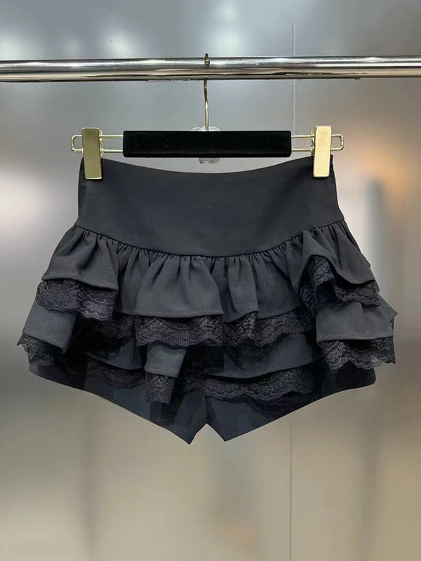 Multilayer Cake Skirts High Waist Wrap Hip Mini Skirts
