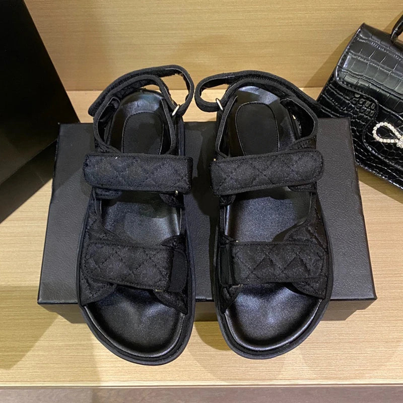 2025 summer new Velcro sandals women's small fragrant style
