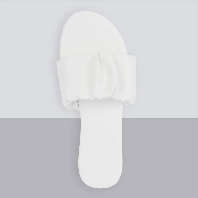 White Flat Sandals Casual Soft  Summer Slip On Big Size Sandals