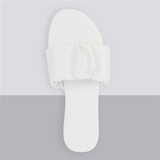 White Flat Sandals Casual Soft  Summer Slip On Big Size Sandals