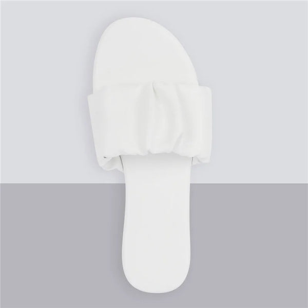 White Flat Sandals Casual Soft  Summer Slip On Big Size Sandals