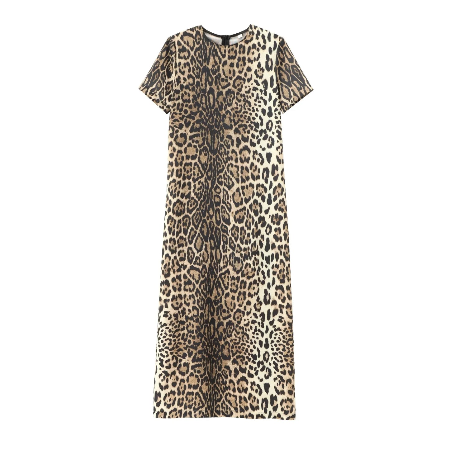 Dresses for Women Summer Dress Woman leopard print Midi Shirt Style Short Sleeved Dress