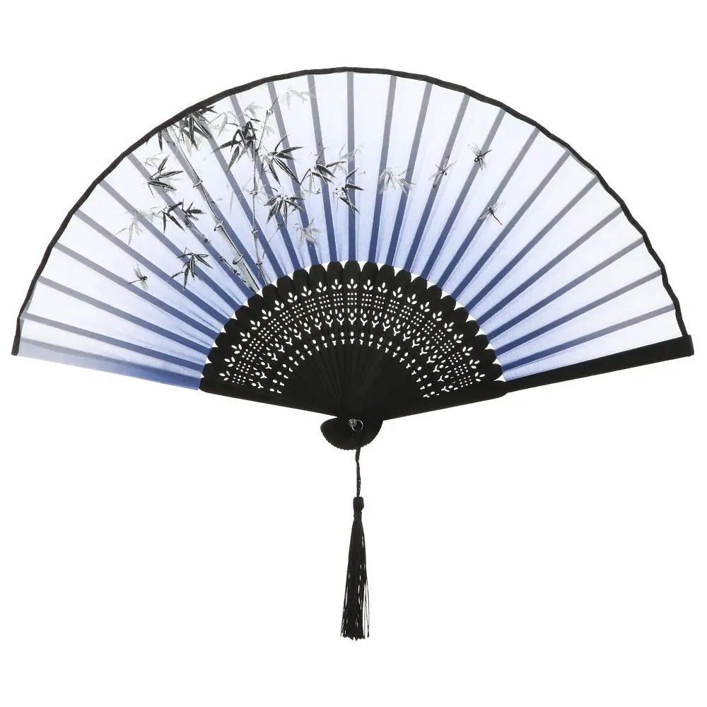 Bamboo Antique Folding Fan Chinese StyleFan Summer Female Dance Fan Portable Elegent Flower Hand Held Fan
