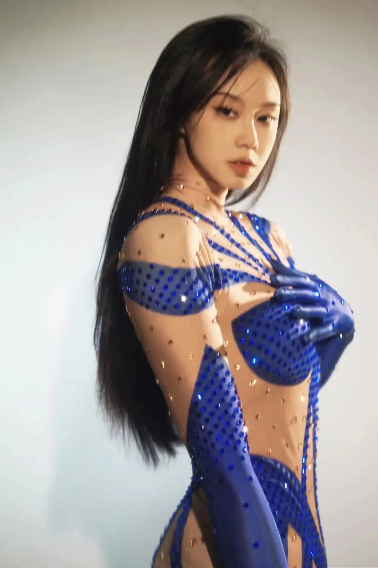 Rhinestones Jumpsuit Dance Costumes Women Party Rave Outfit Ds Dj Pole Dance Clothing Clubwear