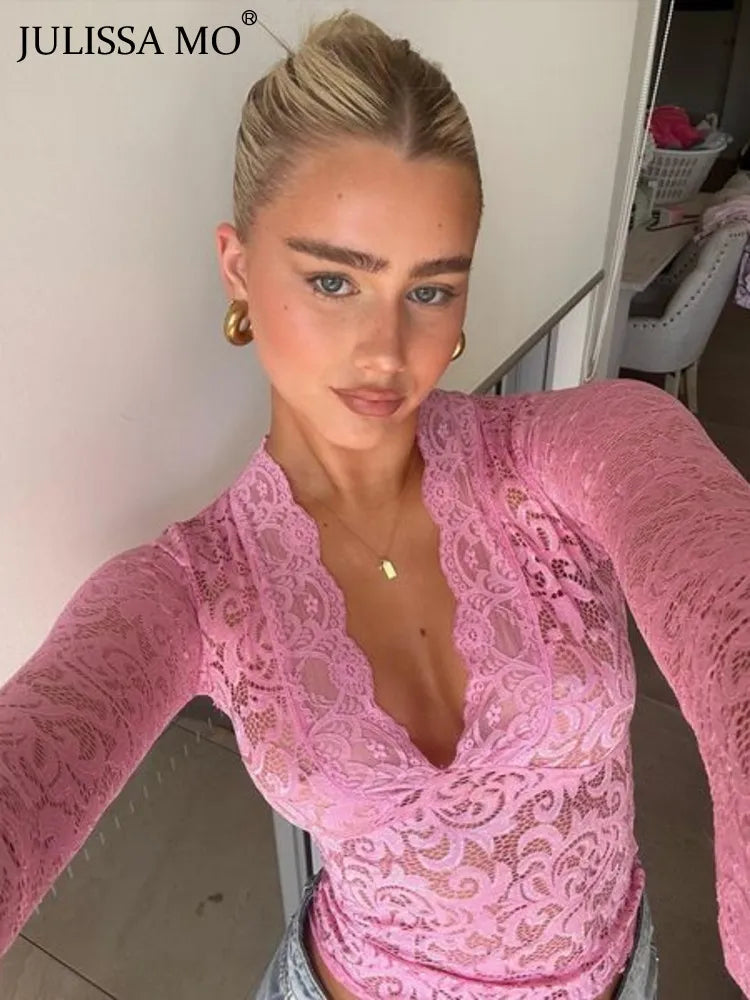 L Lace Skinny Tops Outfits