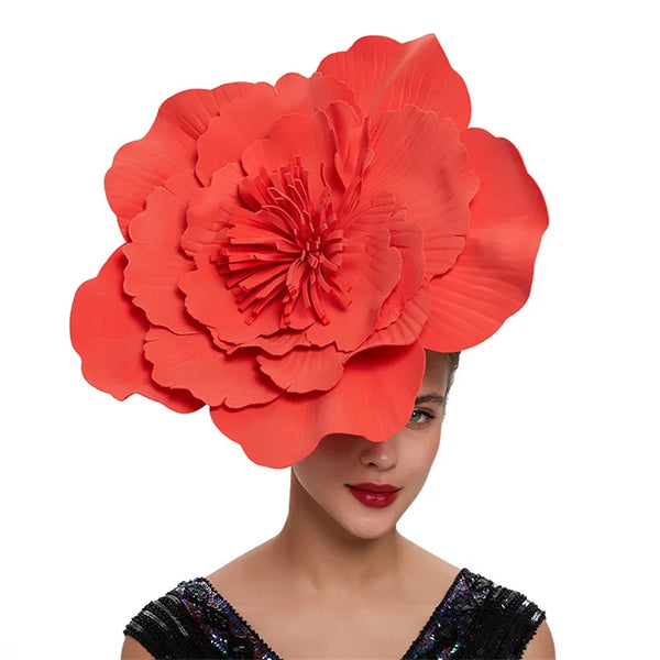 Large Flower Hair Band Bow Fascinator Hat Headdress Bridal Makeup Prom Photo Shoot Photography Hair Accessories