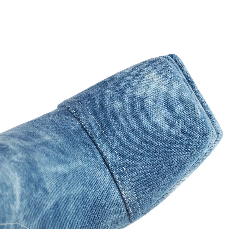 Denim Boots Chunky Platform Shoes y2k Style Winter Knee High Boots