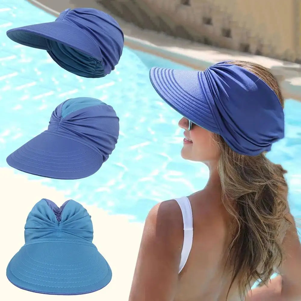 1Pc Wide Brim Double-sided Visor Hat Sun Protectio Anti-UV Summern Hats Fashion Flexible Baseball Cap Travel Beach Cap