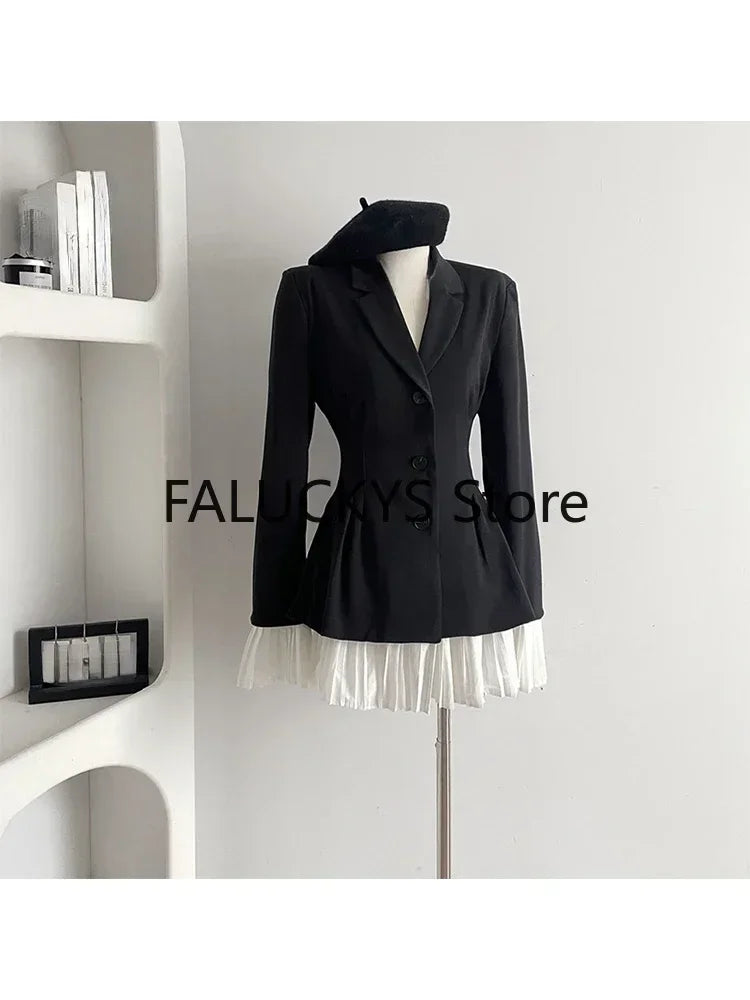 Formal Blazer Lapel Collar Autumn Winter Single Breasted Suit Jacket