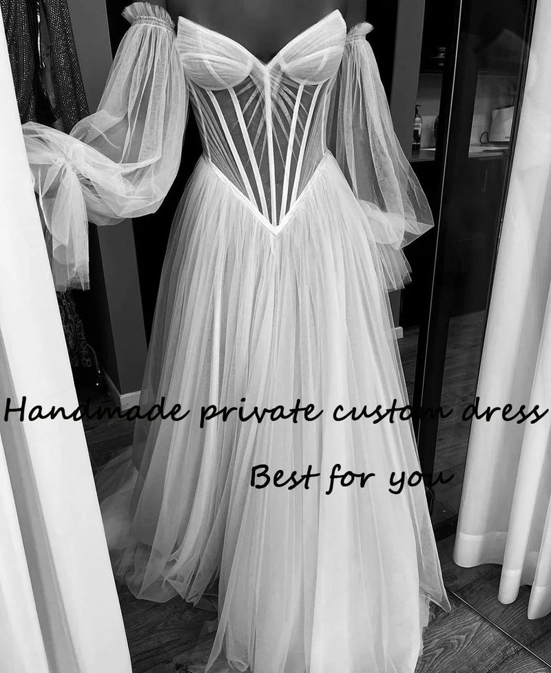 White Tulle Wedding Dresses Bridal Gowns