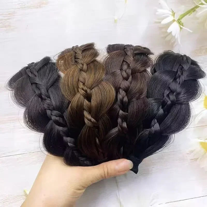 1pc Wig Twist Headbands for Women Wide Fishbone Braids Hairbands Handmade Headwear Accessories