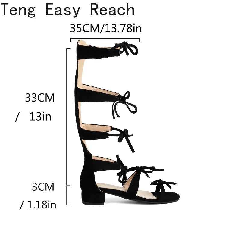 Women's Lace-up Bow Sandals