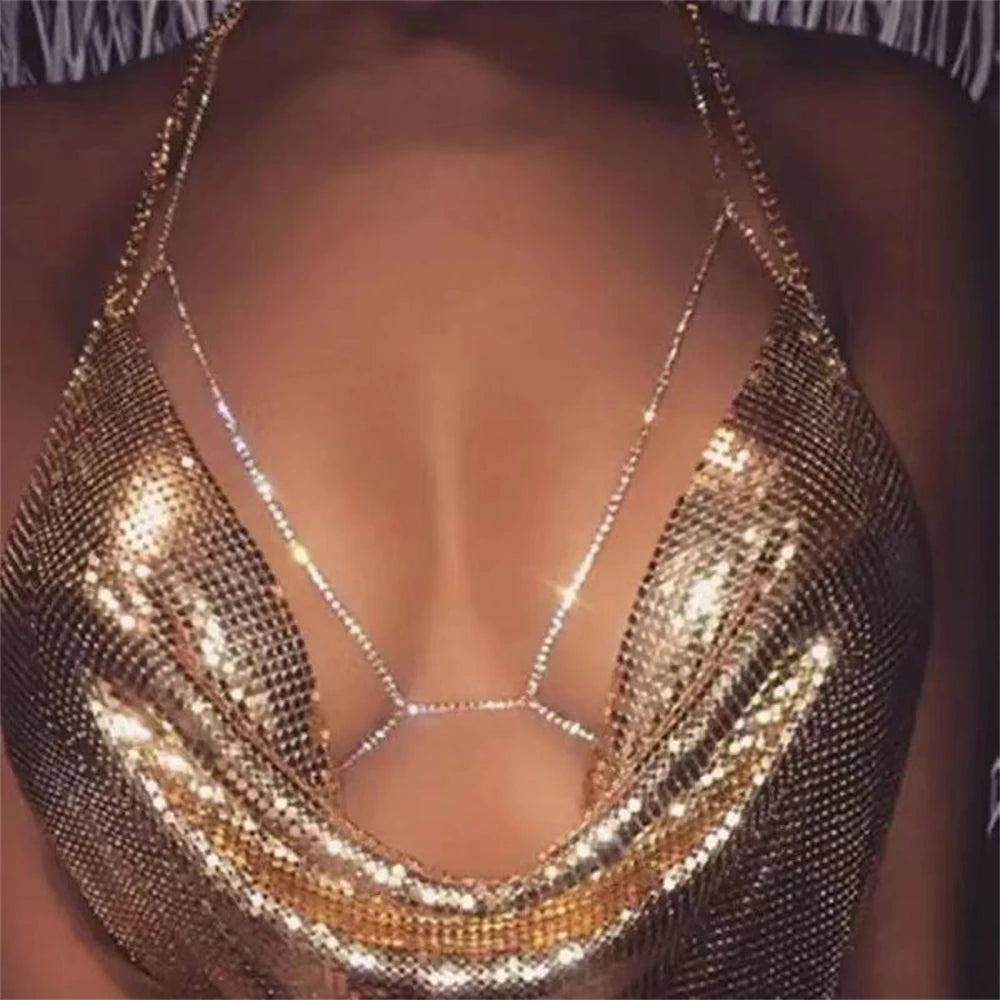 Rhinestone Bra Body Chain Body Chain