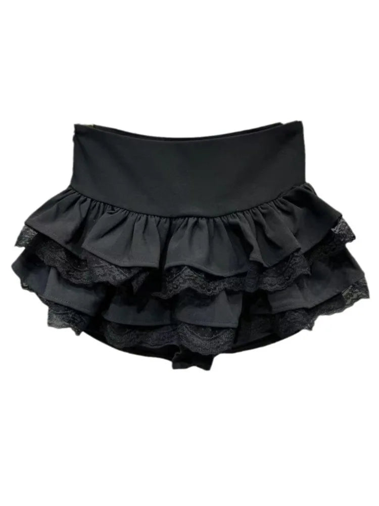 Multilayer Cake Skirts High Waist Wrap Hip Mini Skirts