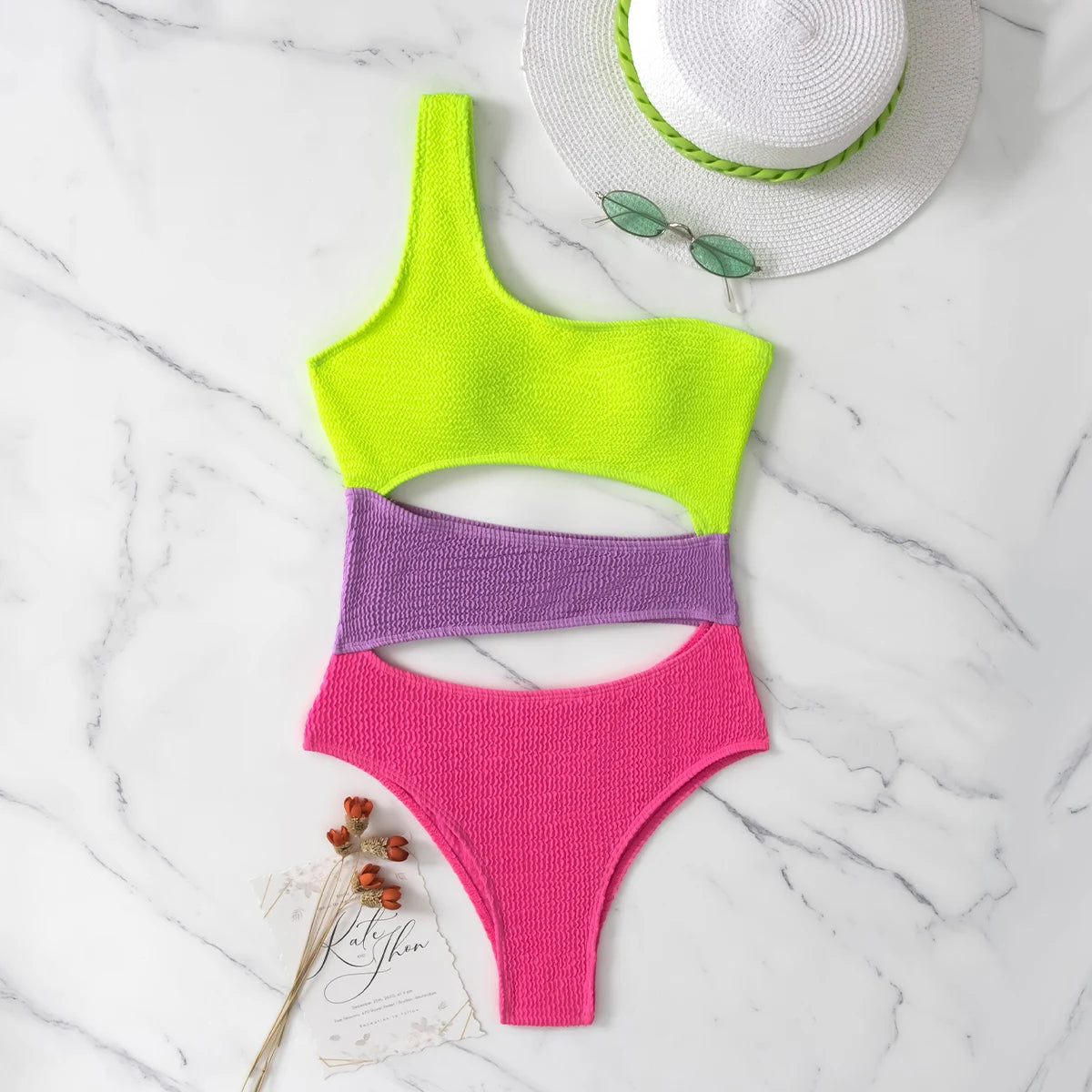 One Piece Swimsuit One Shoulder Swimwear Monokini Swimming Suits Beachwear