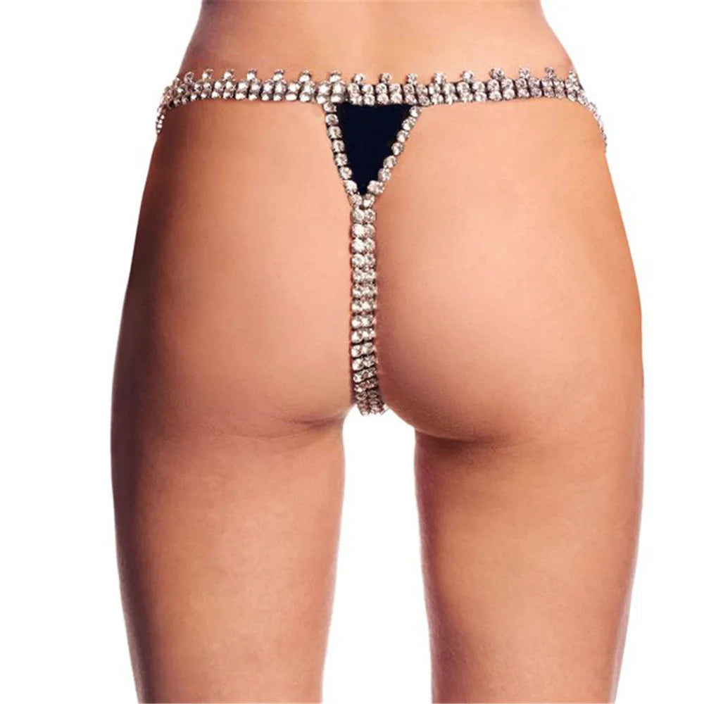 Mesh Crystal Underwear Panties for Rhinestone