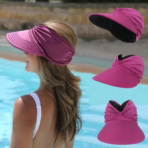 1Pc Wide Brim Double-sided Visor Hat Sun Protectio Anti-UV Summern Hats Fashion Flexible Baseball Cap Travel Beach Cap