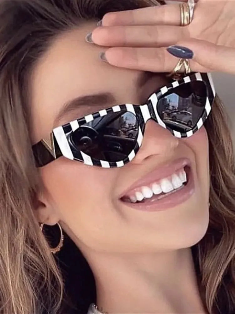 Luxury Vintage Cat Eyt Sunglasses V Brand Designer Cateye Sun Glasses Female Eyewear UV400 Gafas De Sol Mujer