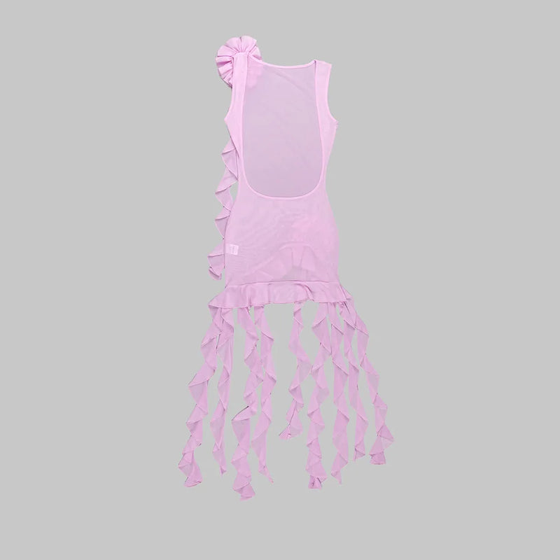 Sleeveless Mesh Dresses