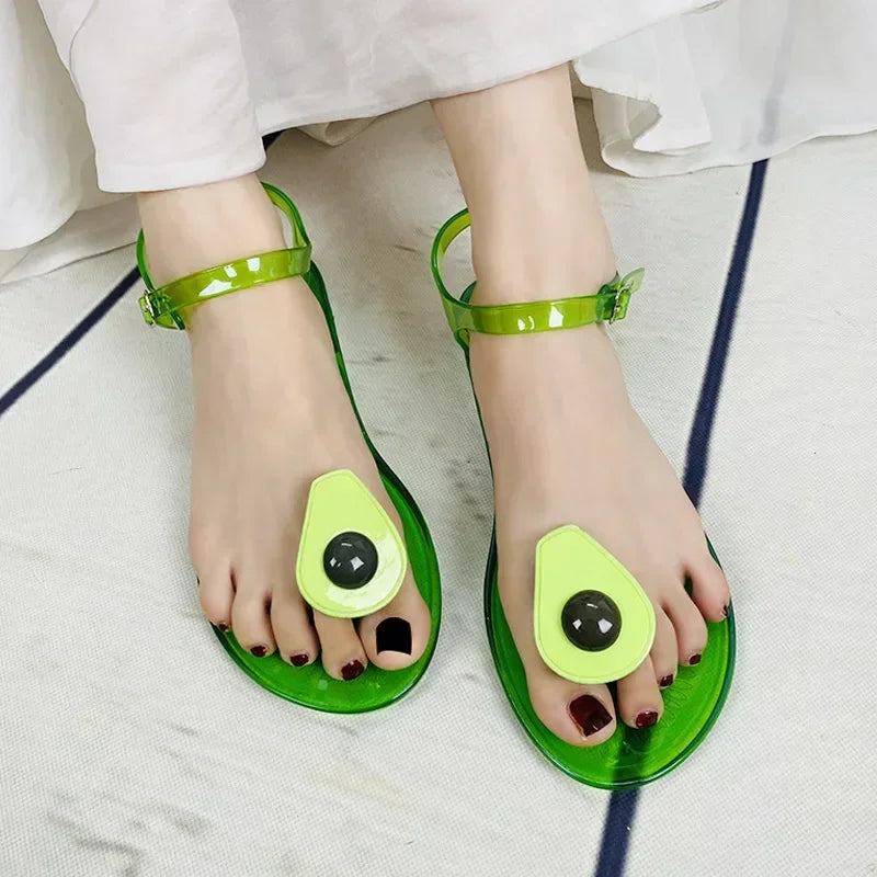 Transparent PVC Fruit Decoration Sandals