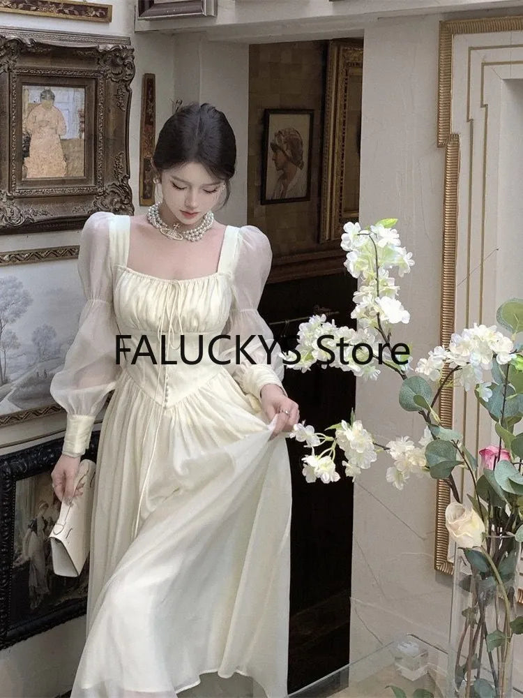 MFrench Elegant Fairy Long Dresses Party Vestidos